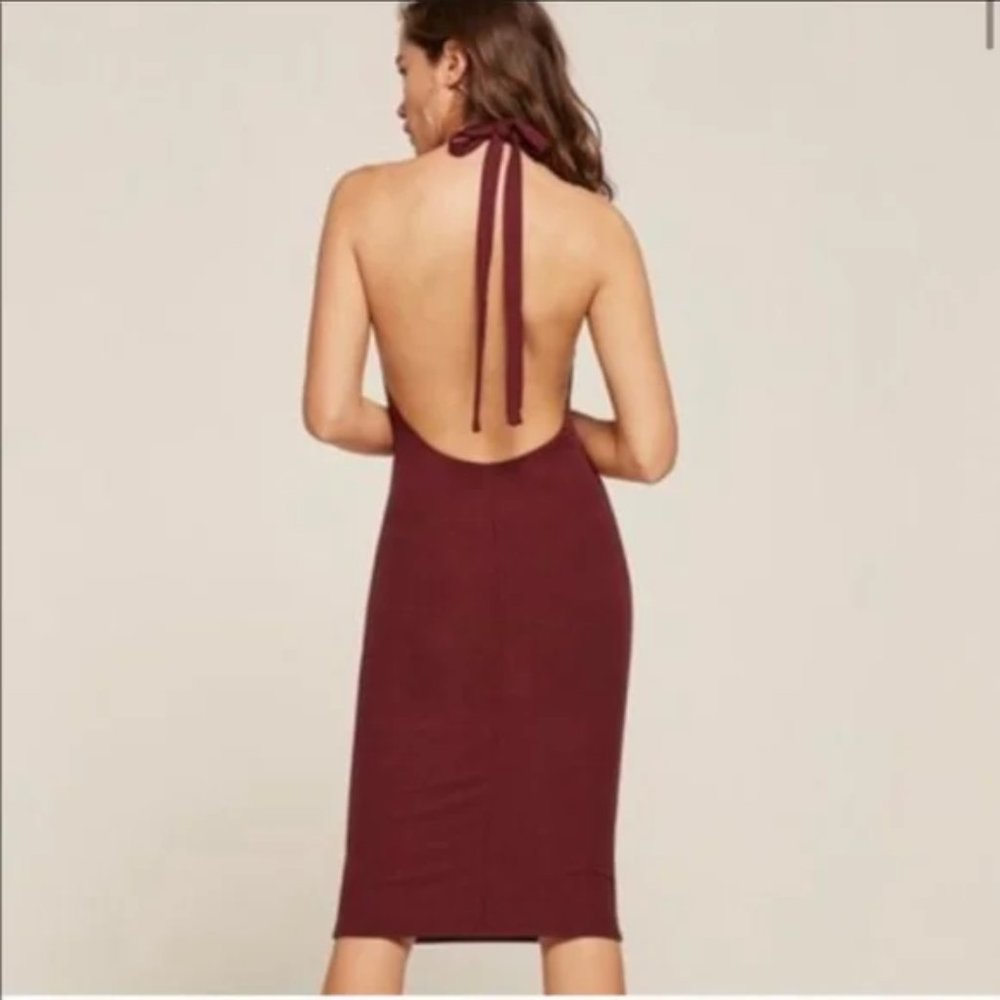 Reformation Burgundy Midi Dress